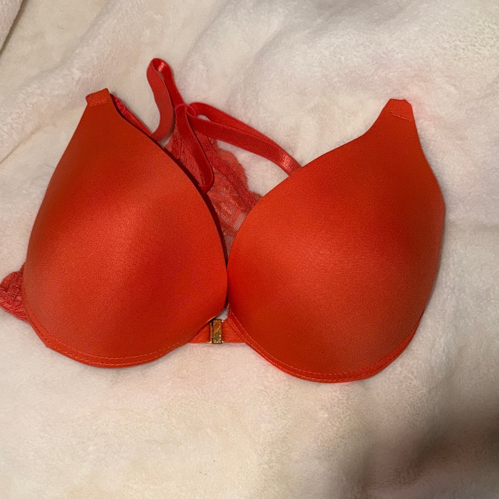 Elegant Coral Lace Women's Bra
